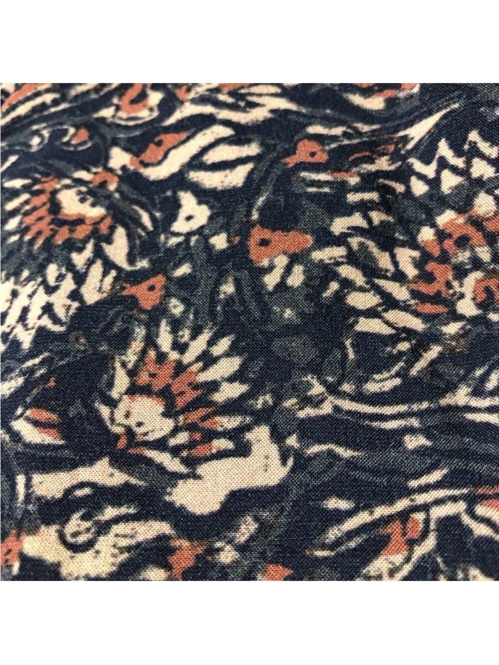 Faherty Portia Blouse Small Boho Floral Print V-Neck Artisan Block Print Top - Picture 10 of 10
